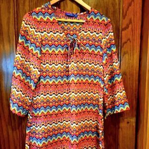 Apt 9 Beack Cover Up Semi Sheer Lace Up Dress